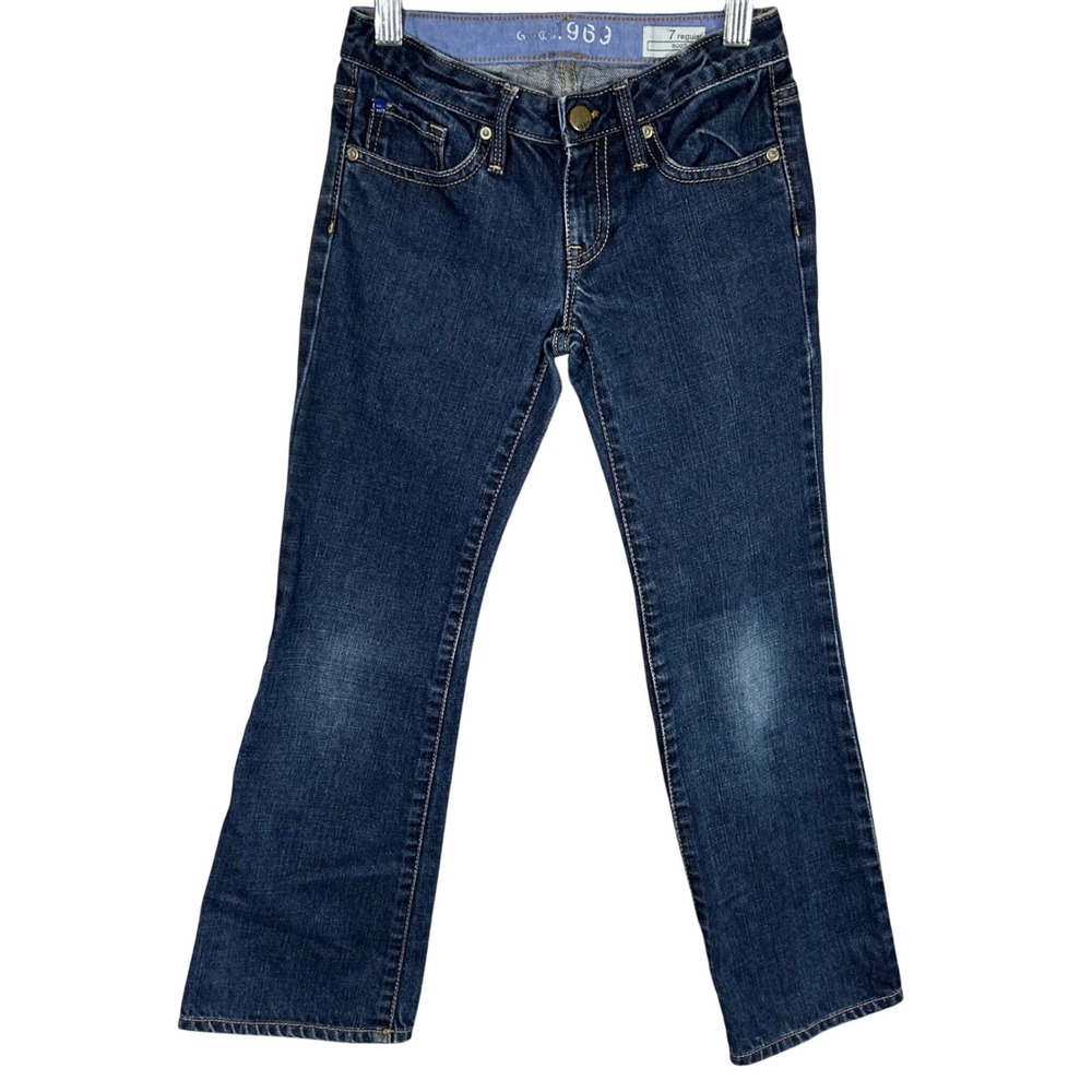 Gap 1969 Kids Boot Cut Denim Jeans‎ Dark Wash Classic Casual Size 7 Regular